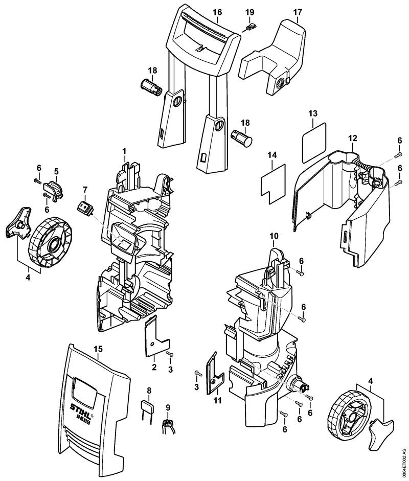 STIHL 4787-790-5100 Afdekkap voor positie 15 technische tekening