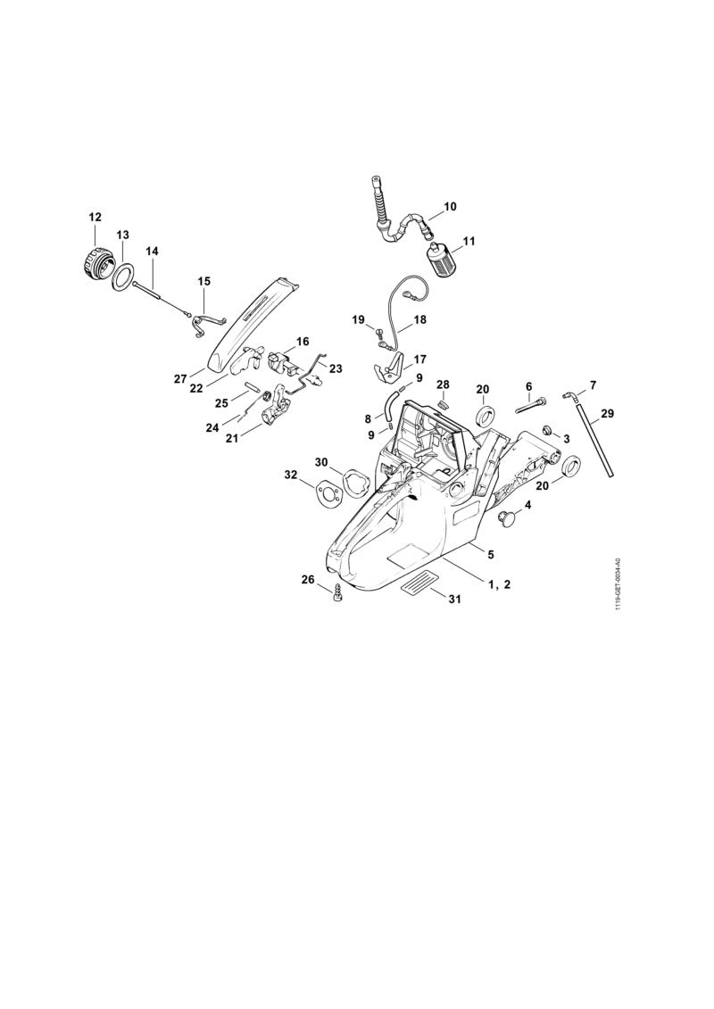STIHL 1117-440-2200 Massakabel 200 mm positie 18 technische tekening