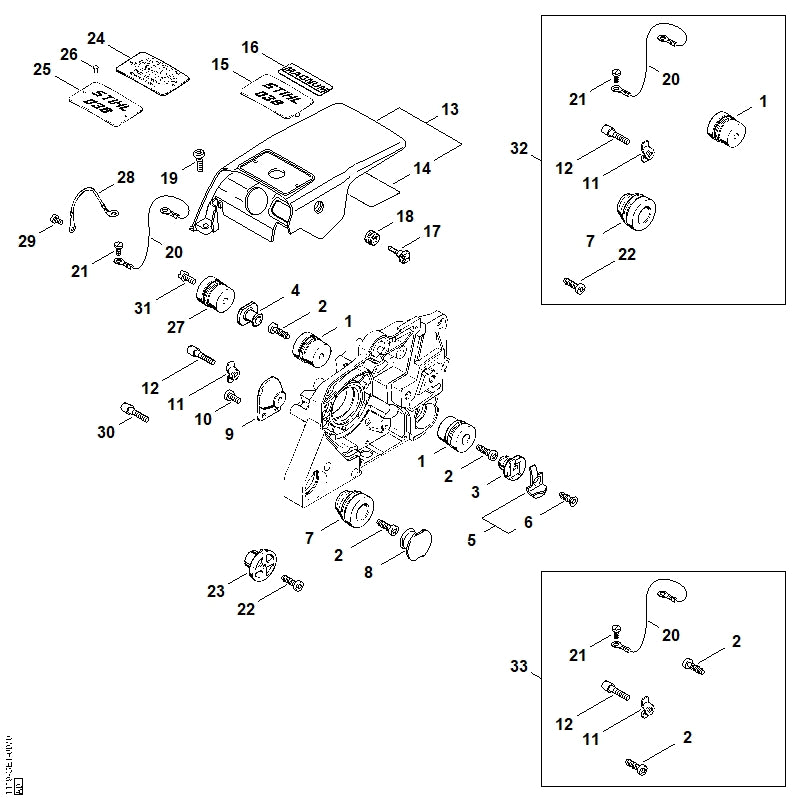 STIHL 1121-790-9912 AV-rubber positie 1 technische tekening