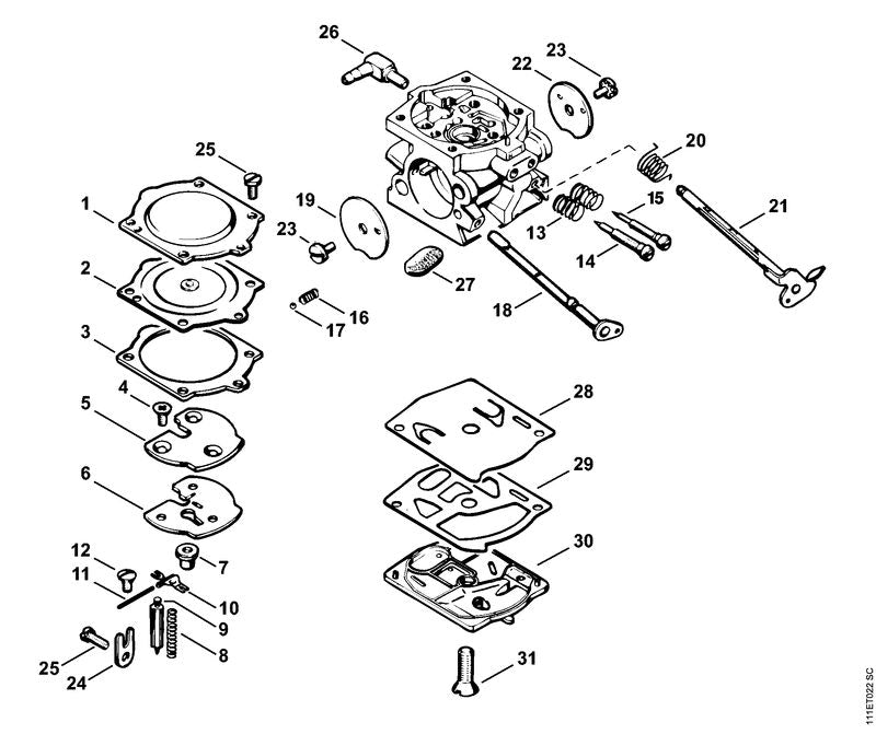 STIHL 1117-121-4800 Pompmembraan positie 28 technische tekening
