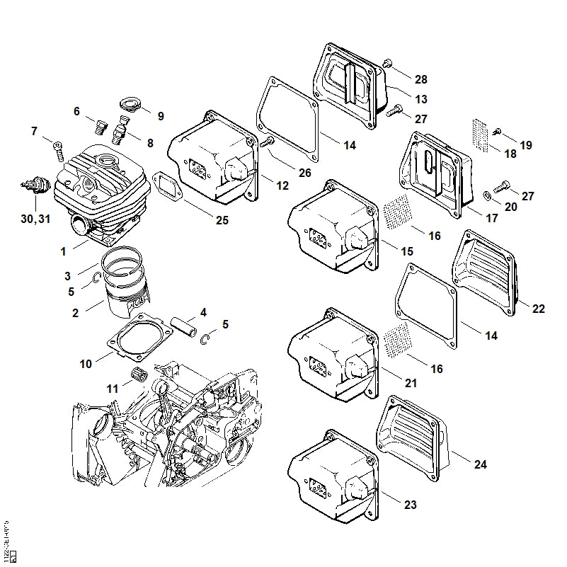STIHL 9463-650-1200 Veerring 12x1 positie 5 technische tekening