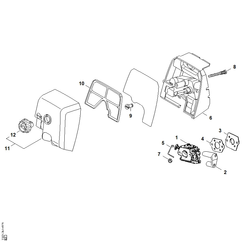 STIHL 1123-120-1601 Luchtfilter positie 10 technische tekening