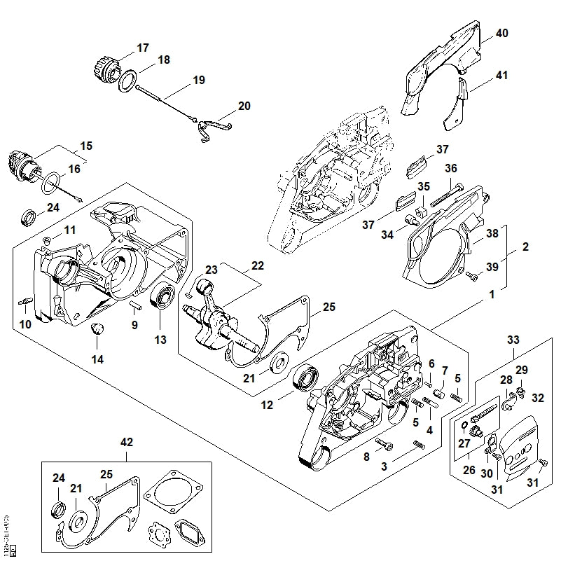 STIHL 1125-020-2120 Carter positie 1 technische tekening