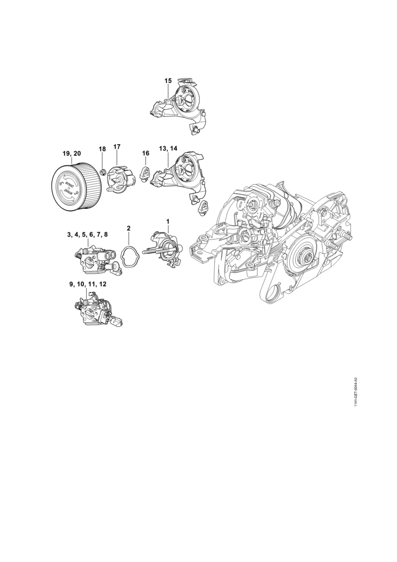 STIHL 1141-141-0920 Filterplaat positie 15 technische tekening