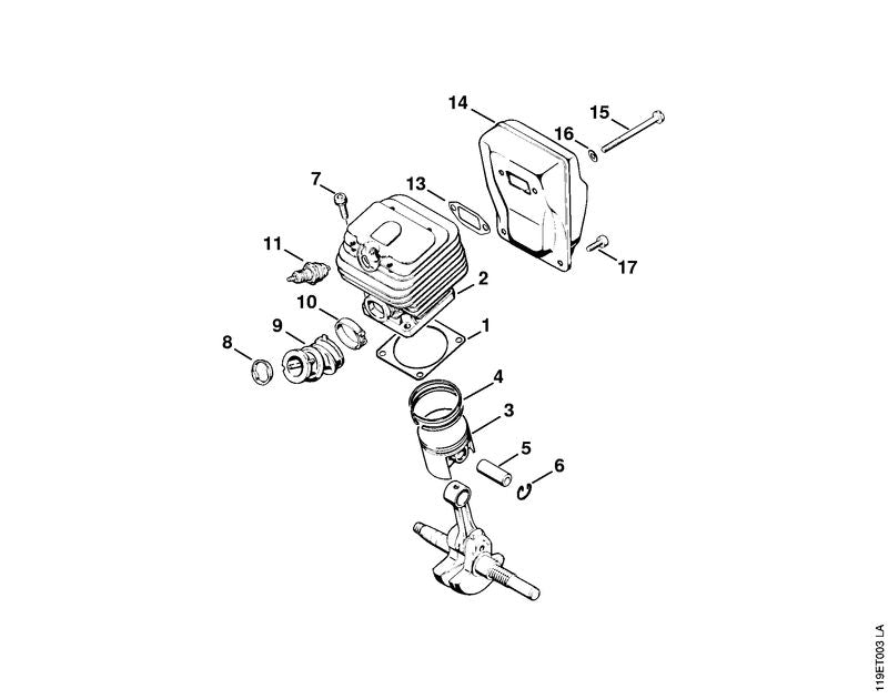 STIHL 1117-029-2301 Cilindervoetpakking positie 1 technische tekening