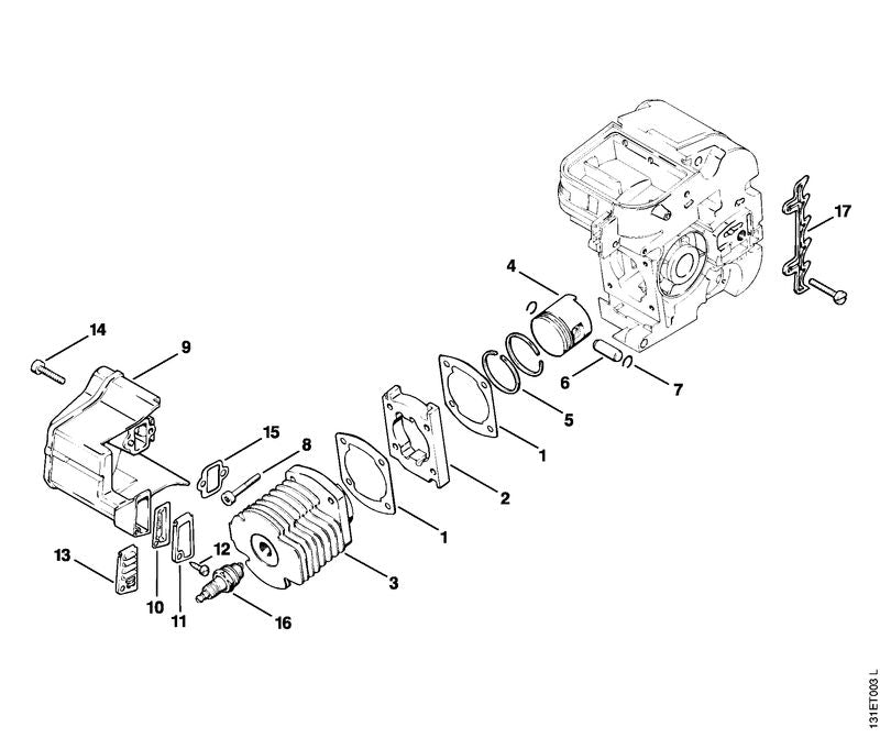 STIHL 1114-034-3001 Zuigerveer Ø 40x1,5 mm positie 5 technische tekening