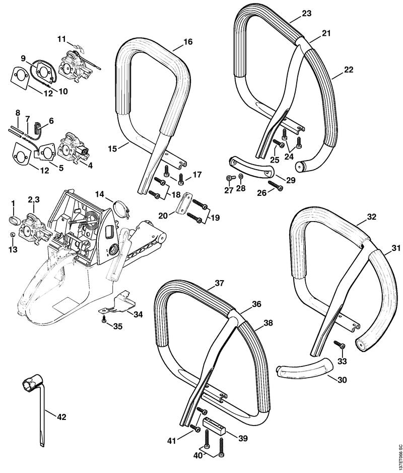 STIHL 1124-890-3400 Combisleutel positie 42 technische tekening