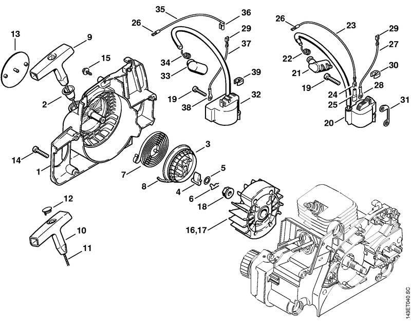 STIHL 1130-405-1000 Bougiekabelsteker positie 33 technische tekening
