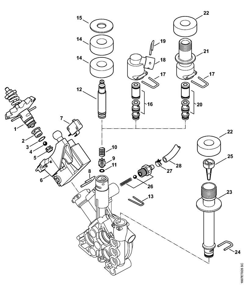 STIHL 4743-708-8700 Slangklem positie 27 technische tekening