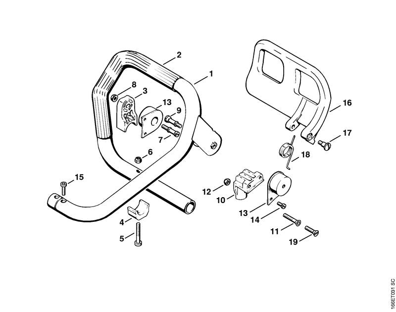 STIHL 9036-341-1020 Cilinderkopbout M5x20 positie 15 technische tekening