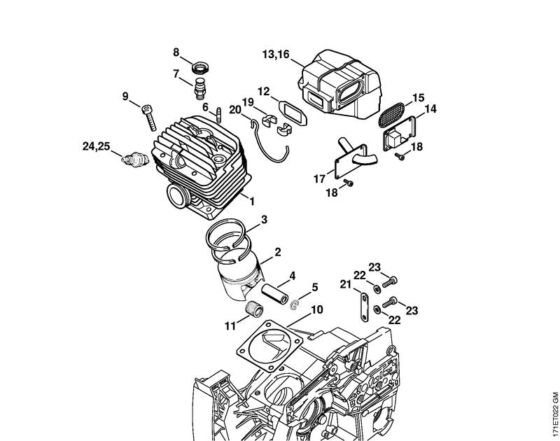 STIHL 1124-020-9410 Decompressieklep positie 7 technische tekening