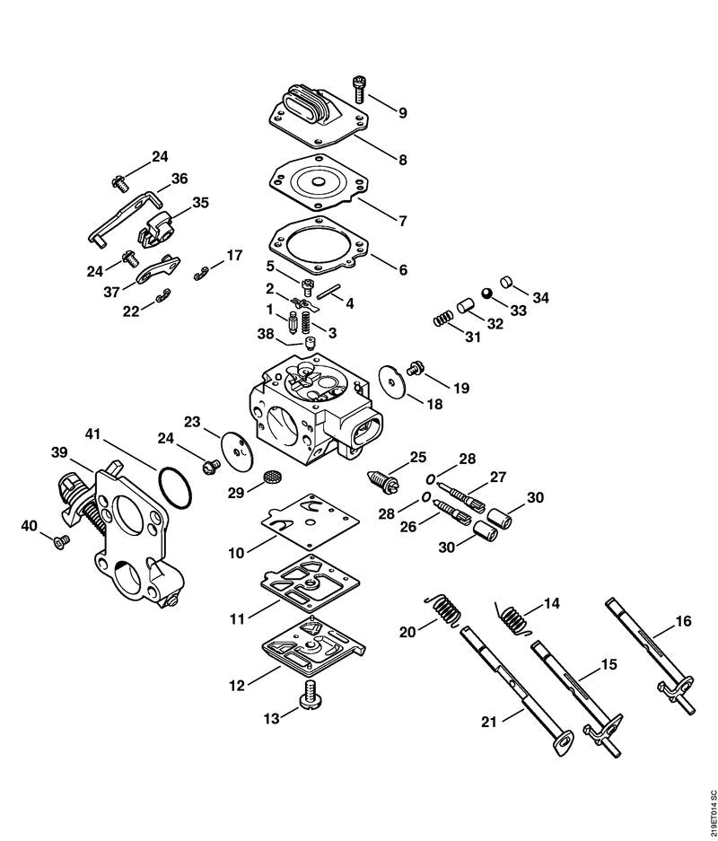 STIHL 1138-122-7100 Bout positie 9 technische tekening