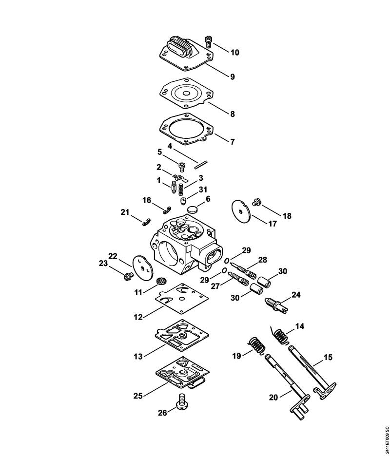 STIHL 1128-122-3207 Knieveer positie 19 technische tekening