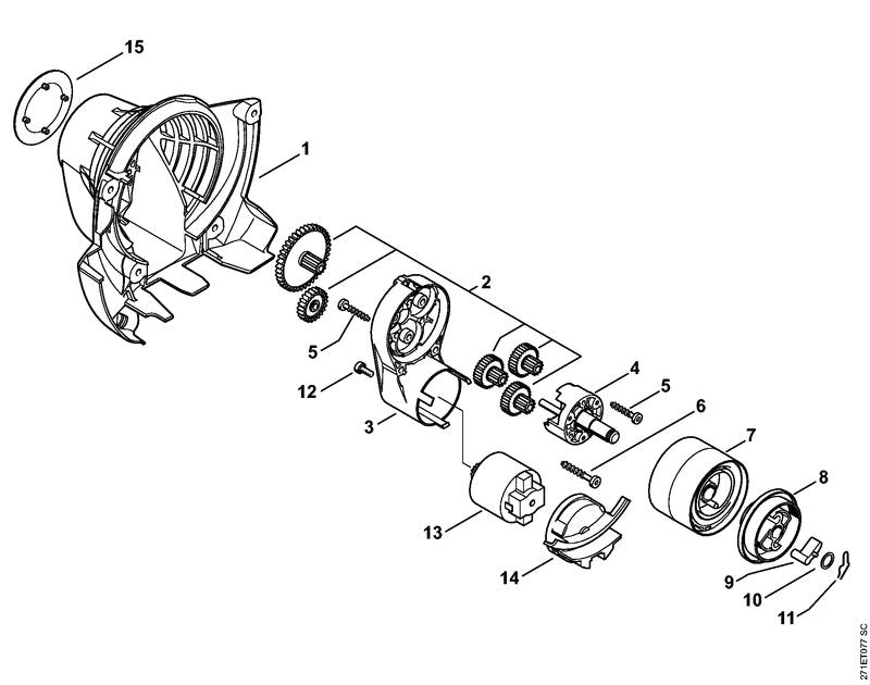 STIHL 4128-195-2000 Meenemer positie 8 technische tekening