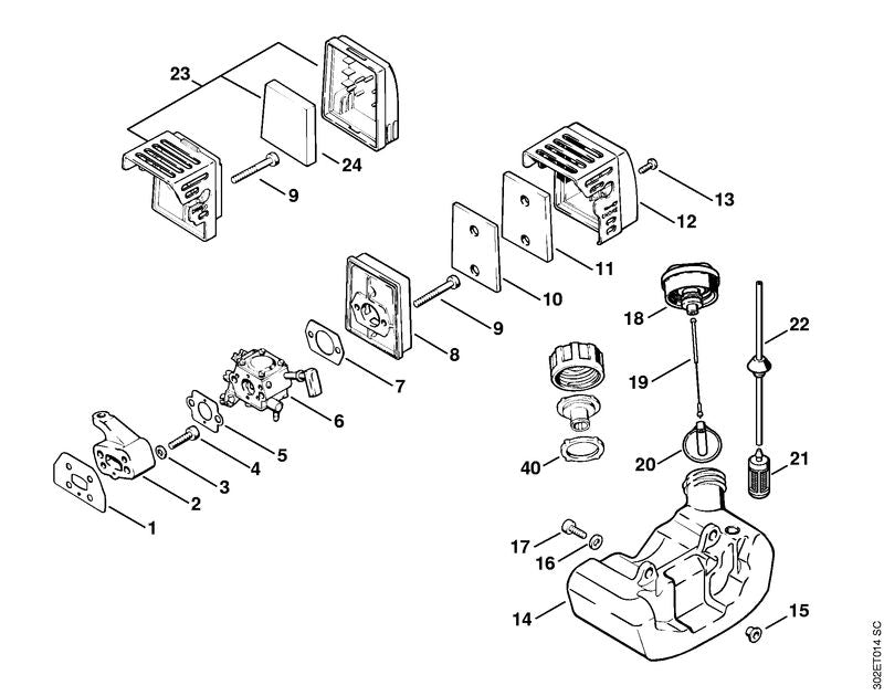 STIHL 4123-120-2200 Flens positie 2 technische tekening