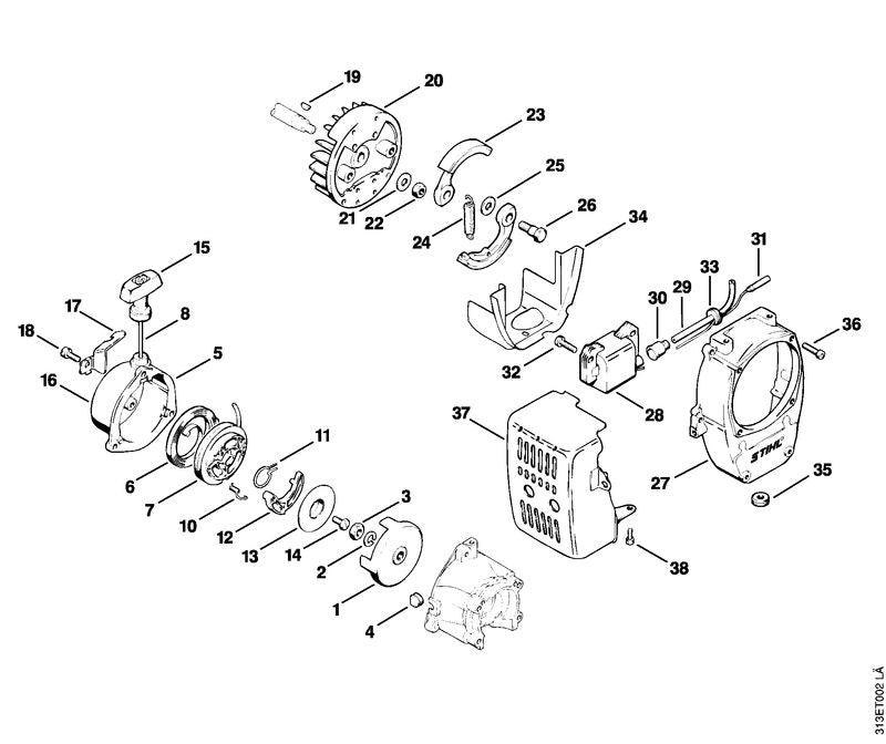 STIHL 9210-260-1100 inbusmoer M8 positie 3 technische tekening
