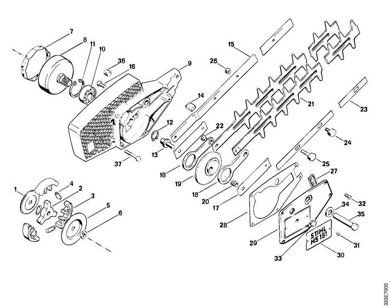 STIHL 9062-319-0660 verzonken bout M4x12 positie 32 technische tekening