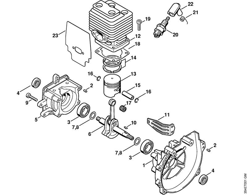 STIHL 4135-029-2300 Cilindervoetpakking positie 18 technische tekening
