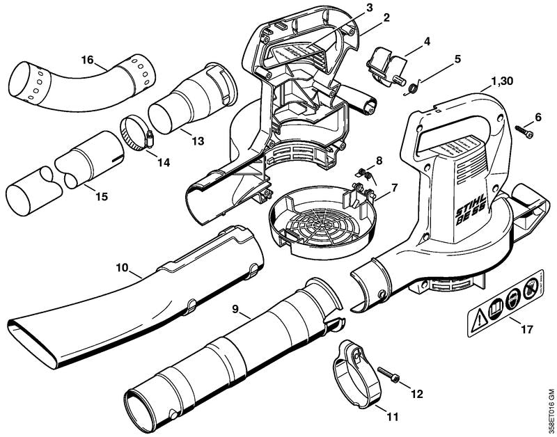 STIHL 4804-706-8000 Beschermrooster positie 7 technische tekening