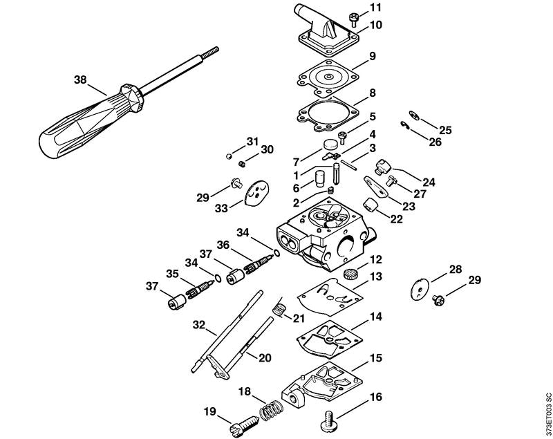 STIHL 4203-007-1061 Carb. membraanset positie -1 technische tekening