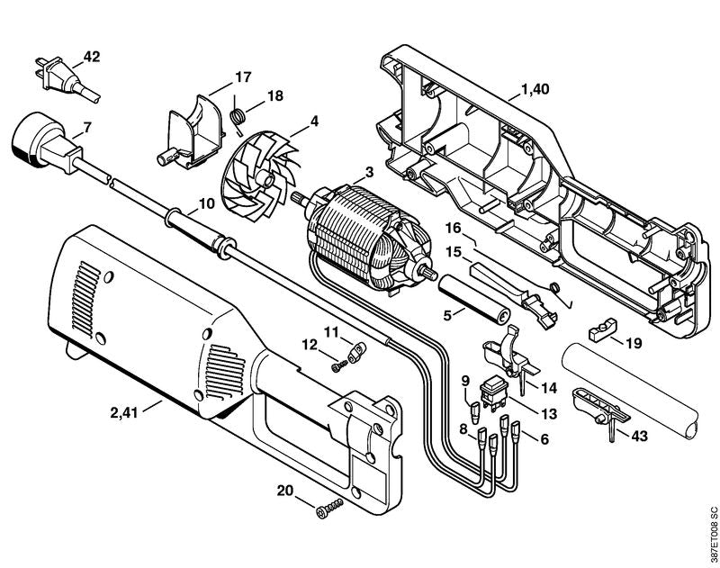 STIHL 4803-430-0500 schakelaar positie 13 technische tekening