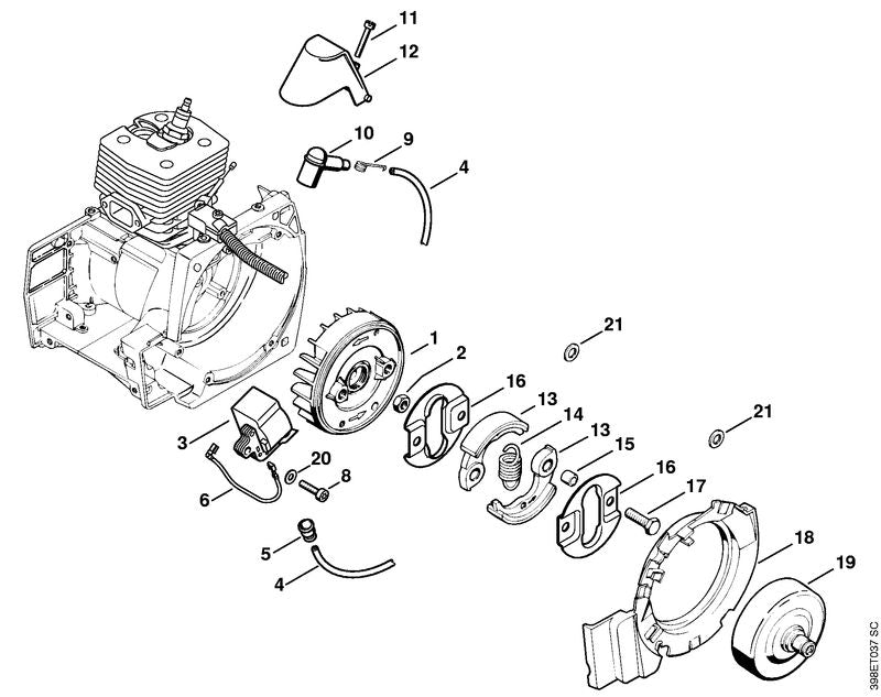 STIHL 4116-162-1000 Afdekring positie 16 technische tekening