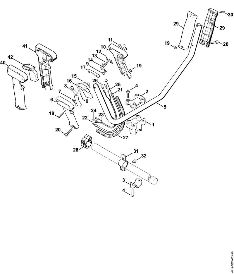 STIHL 9022-341-1260 Cilinderkopbout IS-M6x12 positie 32 technische tekening