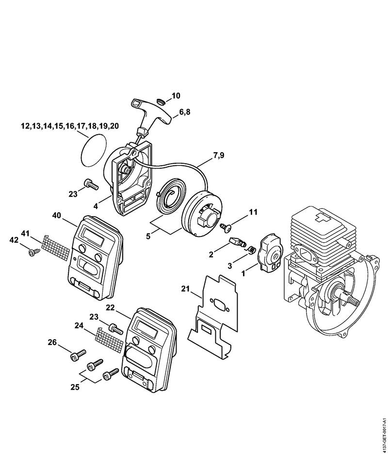 STIHL 4137-967-1514 Typeplaatje FS 80 positie 13 technische tekening