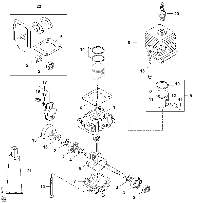 STIHL 9075-478-4268 Cilinderkopbout IS-D5x60 positie 13 technische tekening