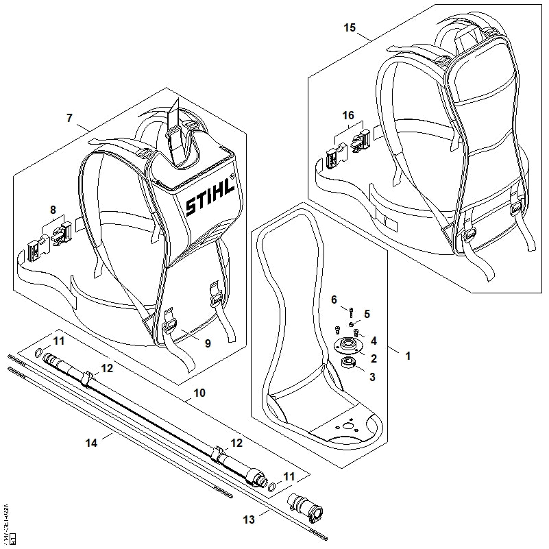 STIHL 4147-711-3300 Askern positie 13 technische tekening