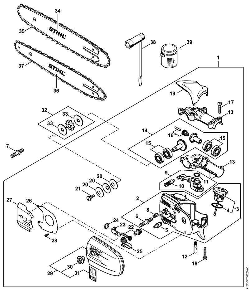 STIHL 9075-478-4168 Cilinderkopbout IS-D5x32 positie 18 technische tekening