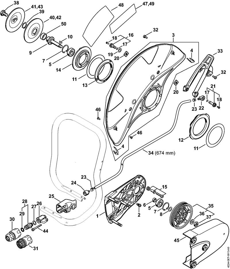STIHL 4224-790-5304 Lager positie 1 technische tekening