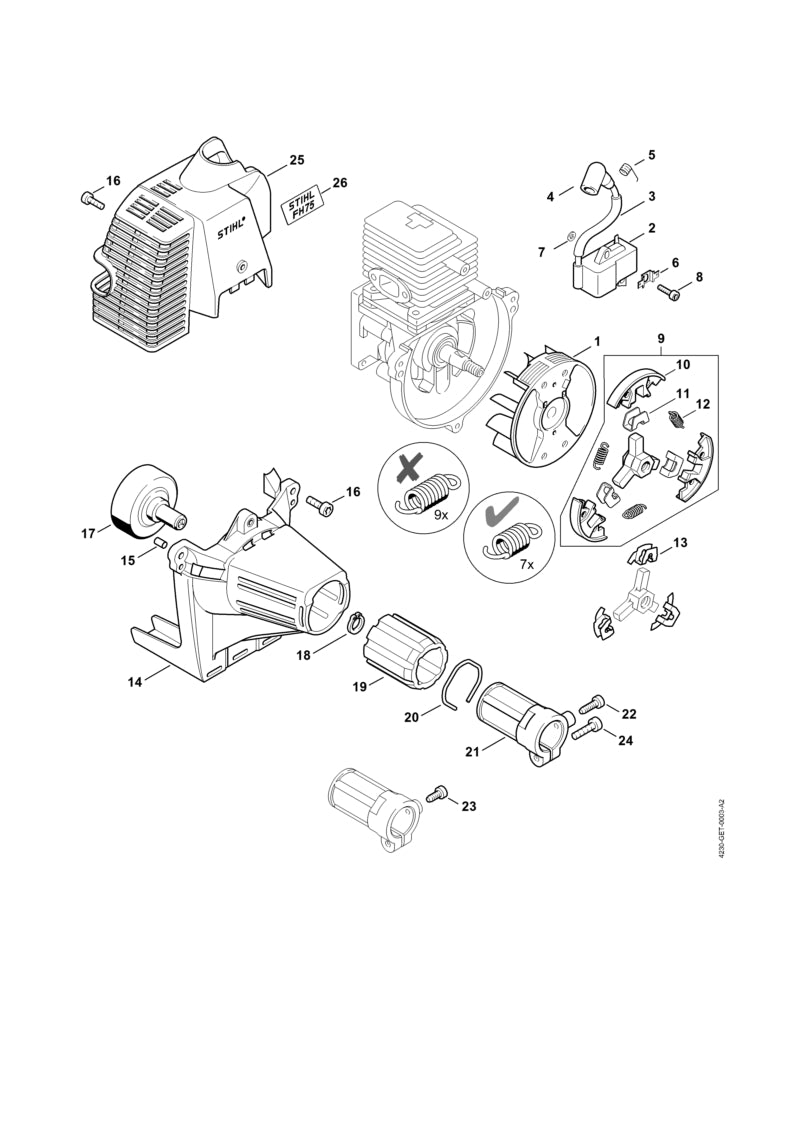 STIHL 4137-442-0400 Isolatiekous positie 3 technische tekening