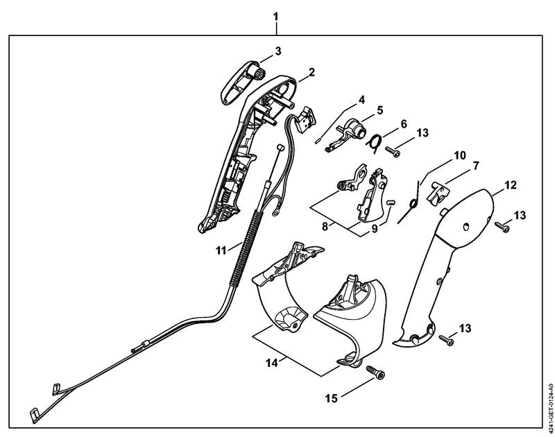 STIHL 4282-182-0800 Blokkeerhendel positie 7 technische tekening