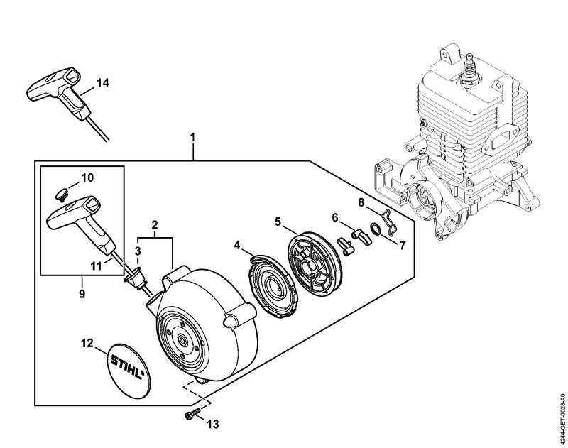 STIHL 4244-967-1501 Typeplaatje SR 450 positie 12 technische tekening