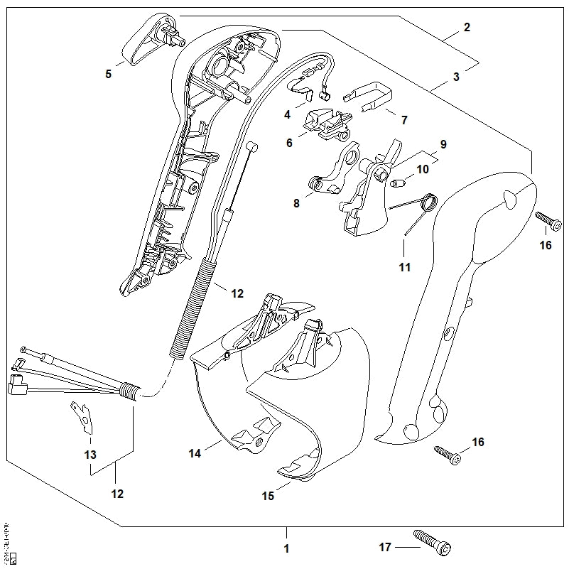 STIHL 4244-180-1113 Gaskabel positie 12 technische tekening