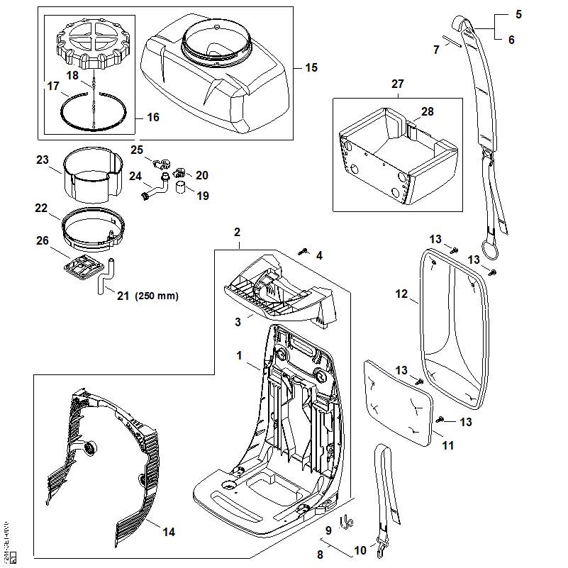 STIHL 4244-701-6001 Slang positie 24 technische tekening