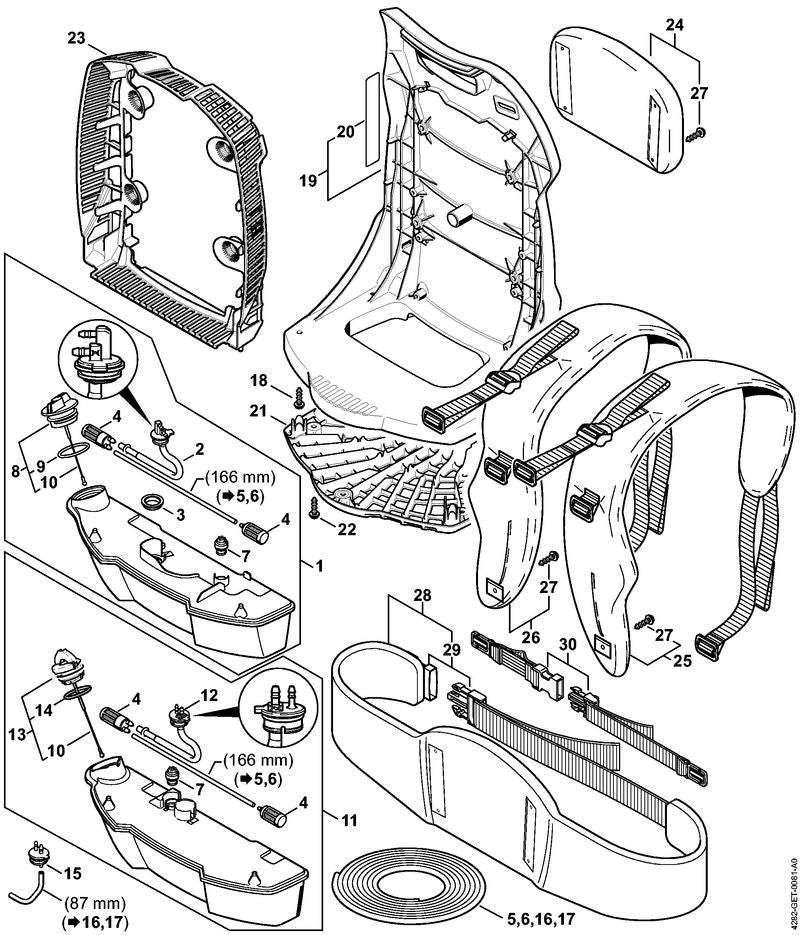 STIHL 4282-798-2200 Plaat positie 21 technische tekening