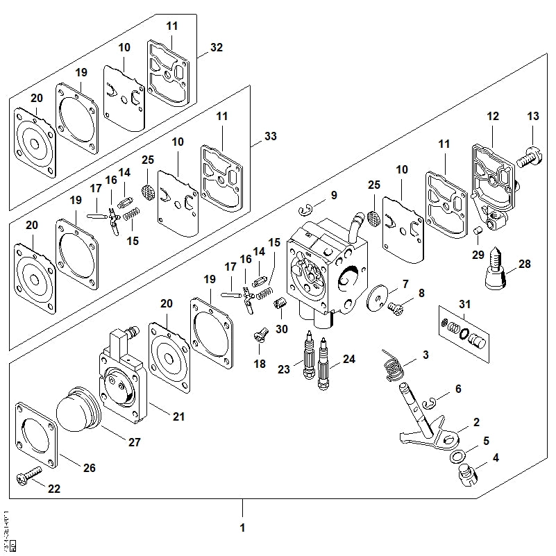 STIHL 4314-121-4700 Regelmembraan positie 20 technische tekening