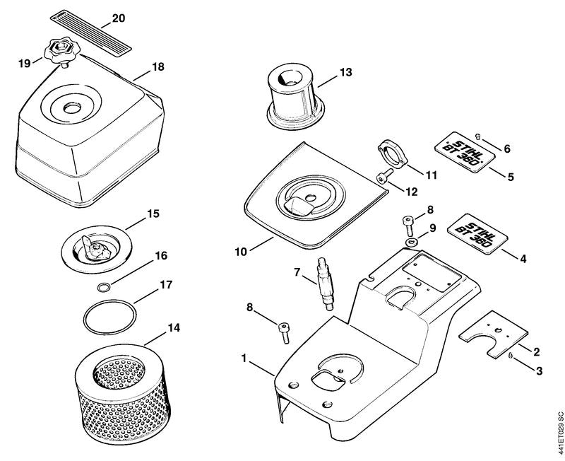 STIHL 4201-140-9301 Vleugelbout positie 19 technische tekening