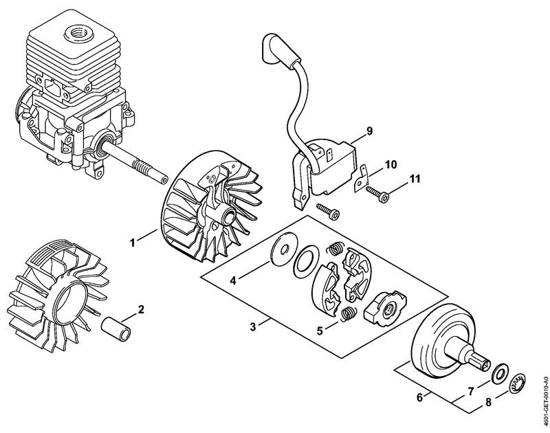 STIHL 9075-478-3023 Cilinderkopbout IS-D4x22 positie 11 technische tekening