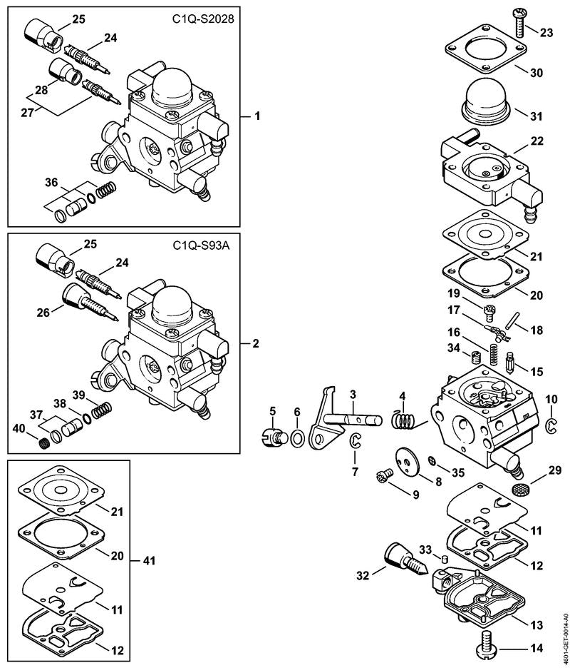 STIHL 4228-121-5602 Vaste sproeier 0.39 positie 34 technische tekening