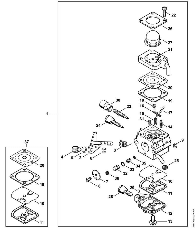 STIHL 4228-120-2200 Flens positie 21 technische tekening