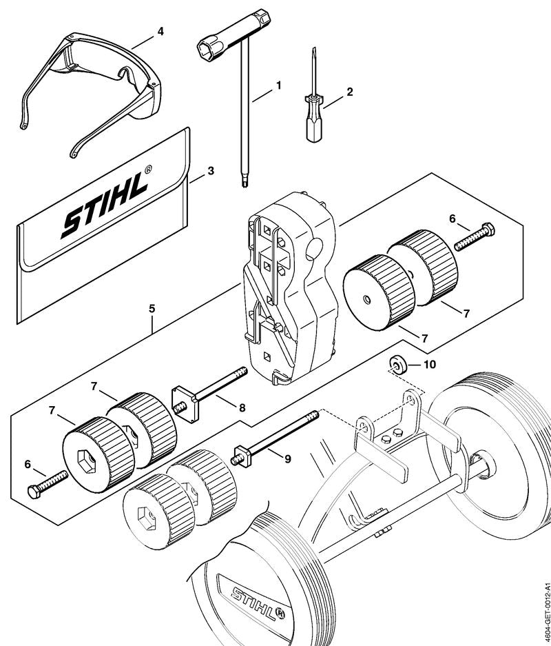 STIHL 4604-890-3400 Combisleutel positie 1 technische tekening