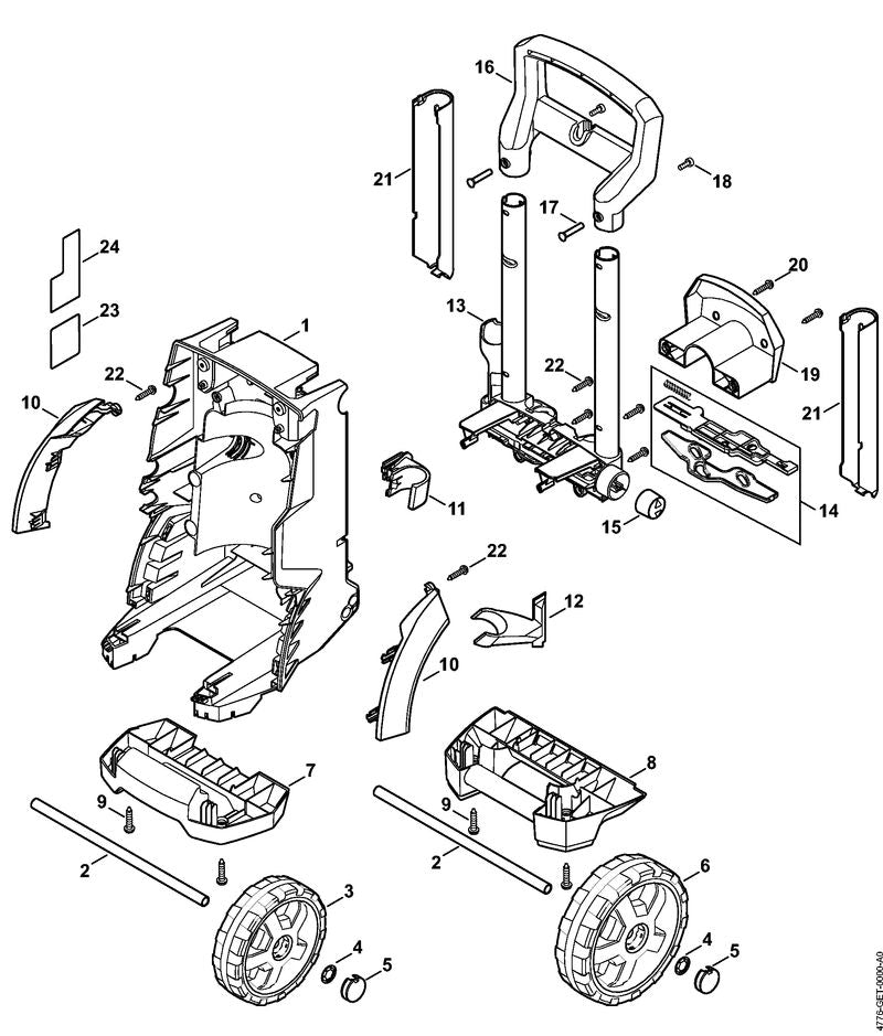 STIHL 4776-791-5400 Houder positie 11 technische tekening