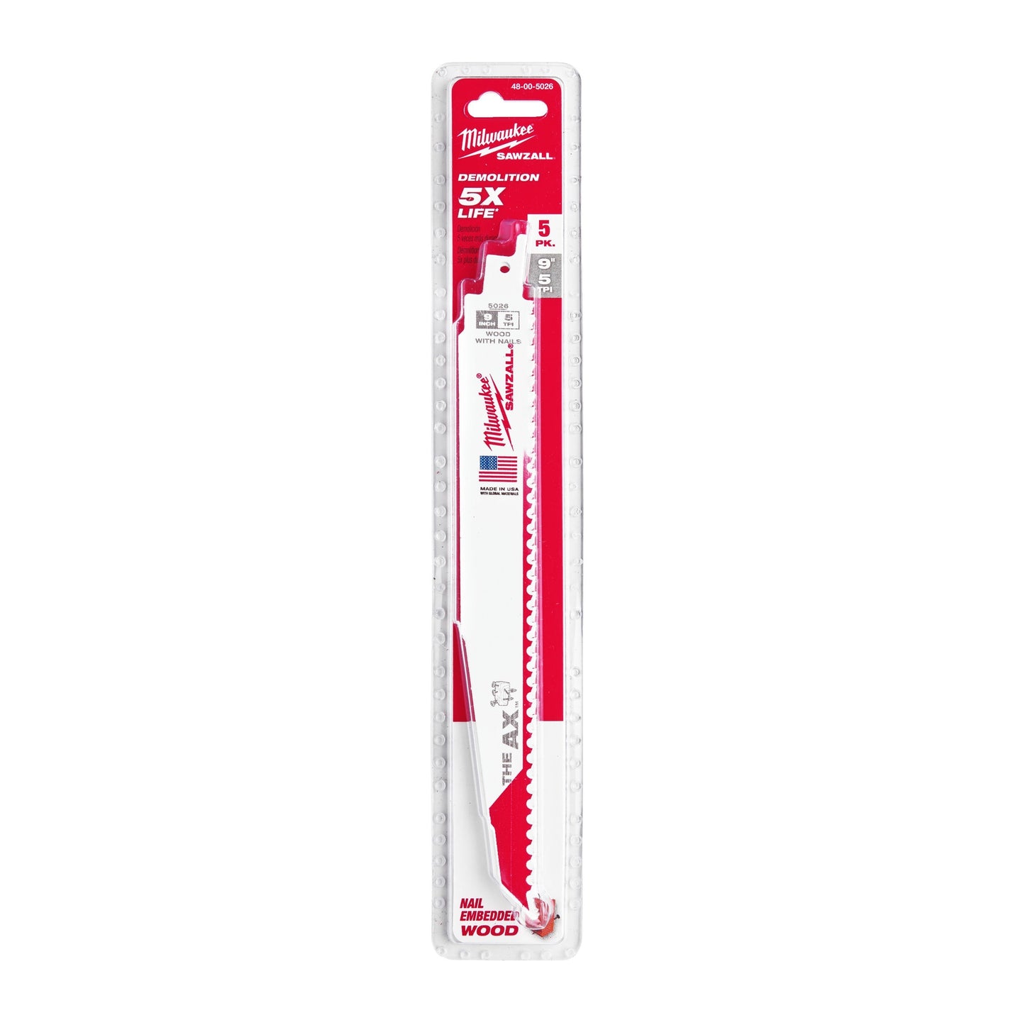 Milwaukee Zaagbladen Heavy Duty AX™ 5 Stuks