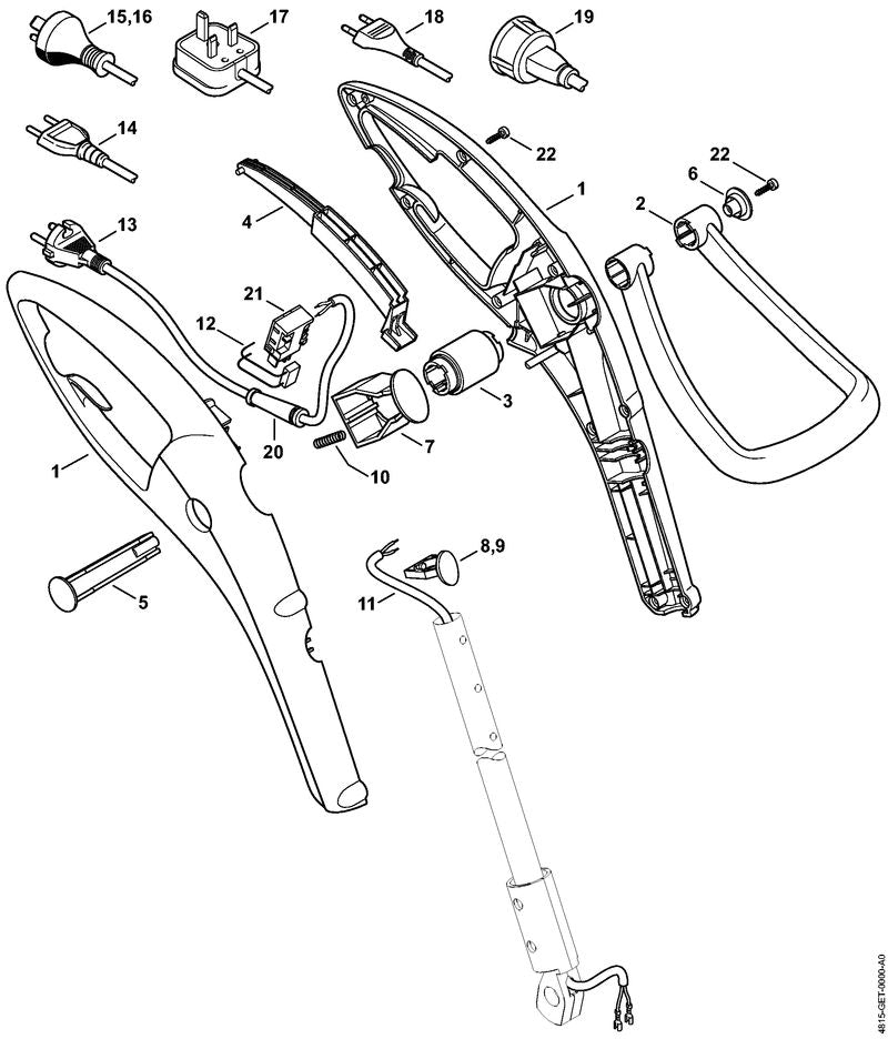 STIHL 6421-792-3500 vergrendelknop positie 7 technische tekening