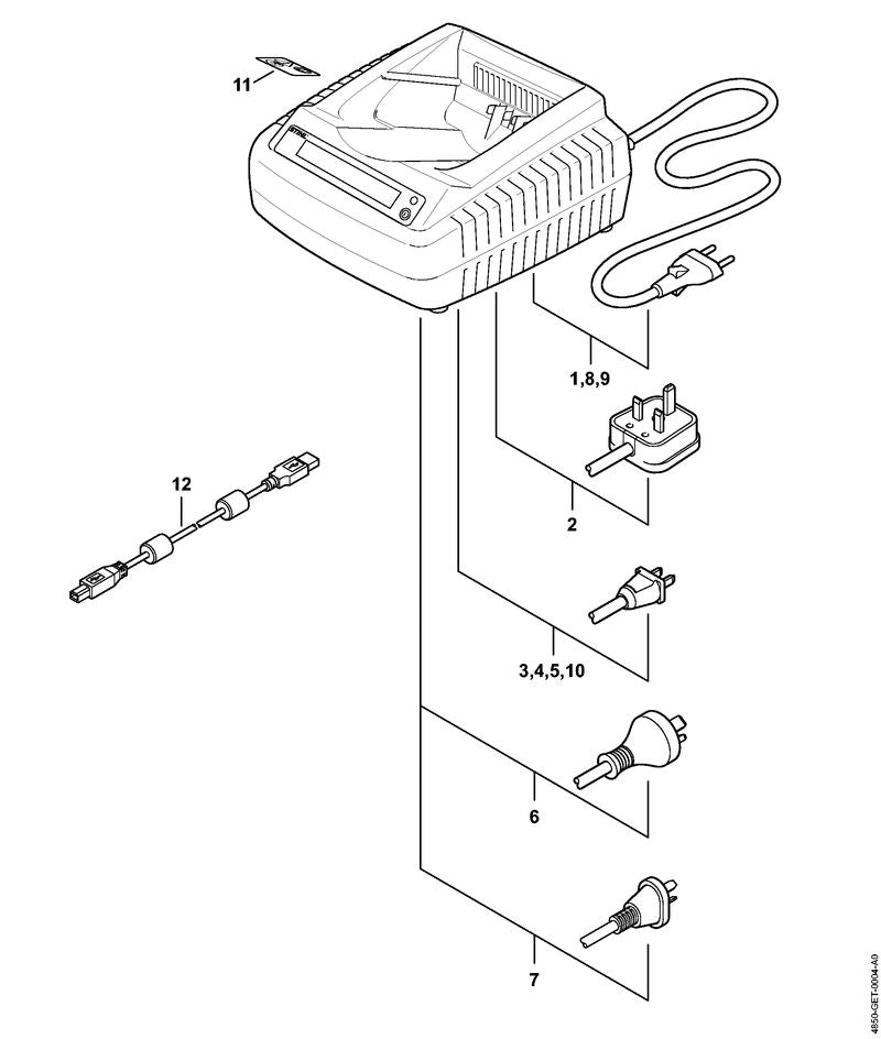STIHL 4850-840-0100 ADG 1 positie 1 technische tekening