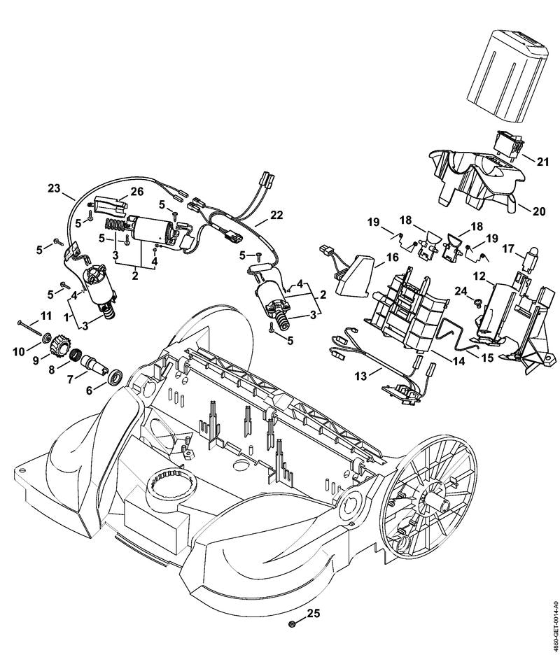 STIHL 4860-738-1400 Veer positie 8 technische tekening