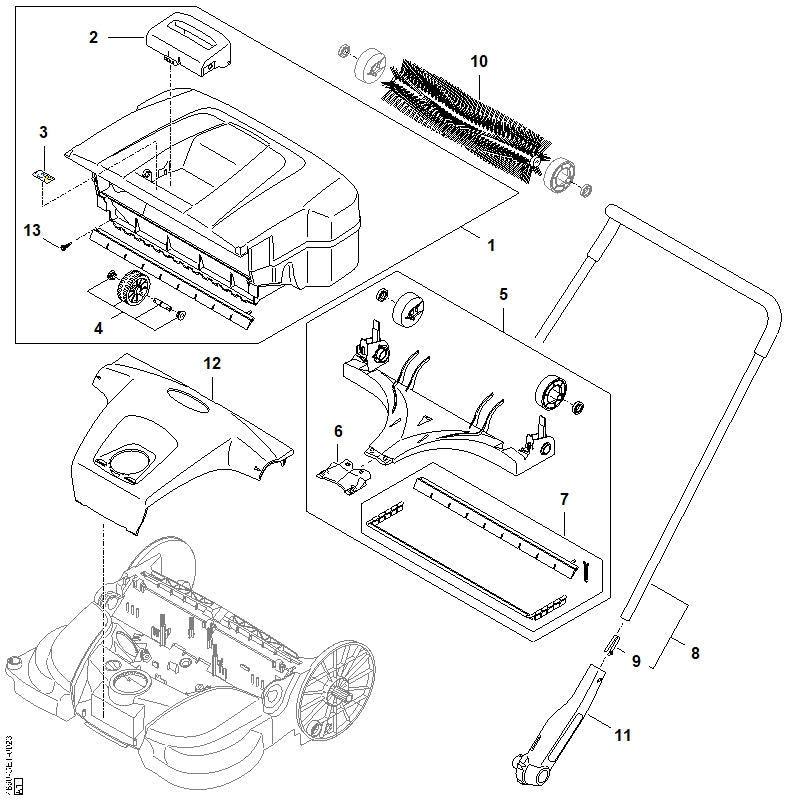 STIHL 4860-790-0300 Handgreep positie 2 technische tekening